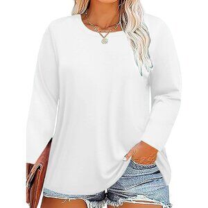 Plus Size Long Sleeve T Shirt Women Fall Tops Tunic Casual Wear Yoga Top